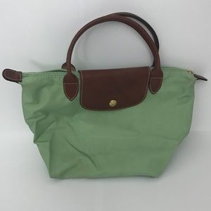 Small Long Champ Le Pliage bag in green